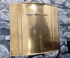 vintage brass fire screen