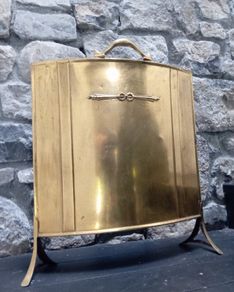 vintage brass fire screen