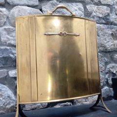 vintage brass fire screen