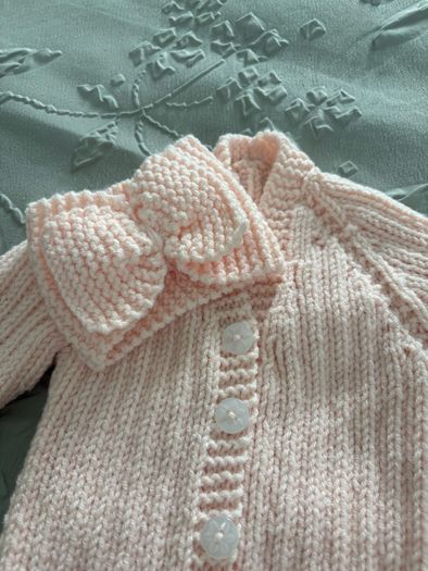 hand knitted baby blankets and cardigans