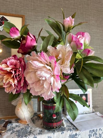 artificial flowers with vase from Dunnes