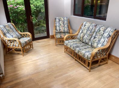 Rattan Suite - Couch and 2 Armchairs