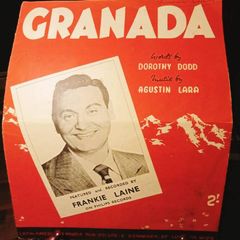 1951. Granada . Frankie Laine. Sheet Music Book.