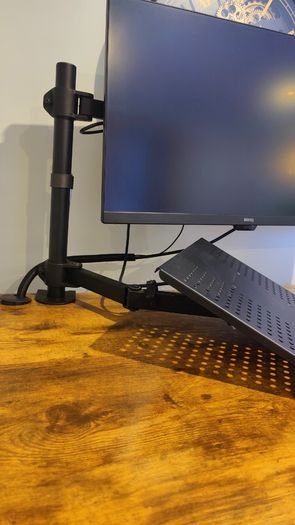 Monitor stand with laptop tray (monitor not included)