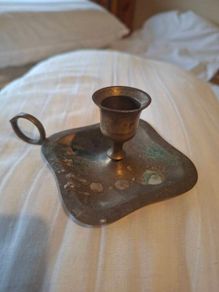 Vintage Solid Brass Chamber Candlestick Holder