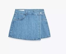 Zara Wrap Denim Skort Xs