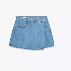Zara Wrap Denim Skort Xs