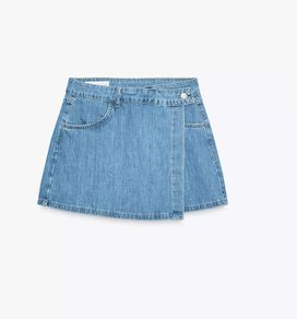 Zara Wrap Denim Skort Xs