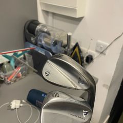 Taylormade 52 and 56 Wedges, Stiff Flex, Milled Grind Raw Faces.