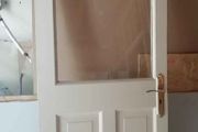 Internal door with glass panel - cream