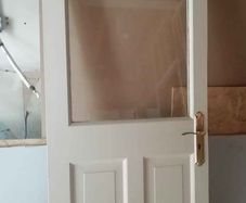 Internal door with glass panel - cream