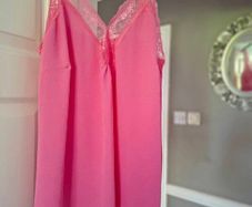 Pink lace trim top