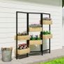 Flower box with privacy screen, raised bed with foldable trellis, 6 planter boxes with drainage holes, steel Image 4