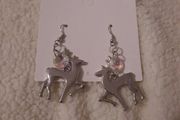 silver reindeer earrings