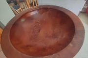 Large yew wooden bowl about 35cm diameter for fresh fruits or Centerpiece.