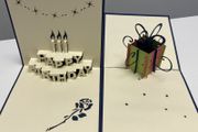 Birthday/ Wedding Pop Up Laser Cut 3D Card with Envelope | 2 designs