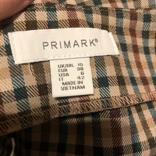 Penney's check button detail midi skirt