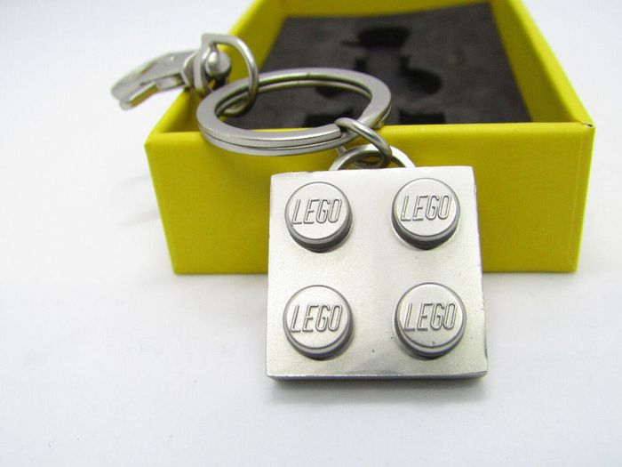 LEGO Korea Asia Exclusive VIP Gift Colour Silver 2 X 2 Keychain To Celebrate 90 years Of Play At The Lego Vary Rare And Hard To Find