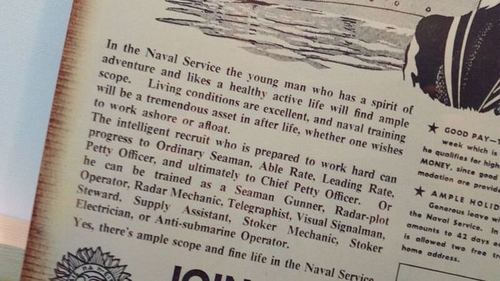 Irish navy recruitment poster tin metal sign