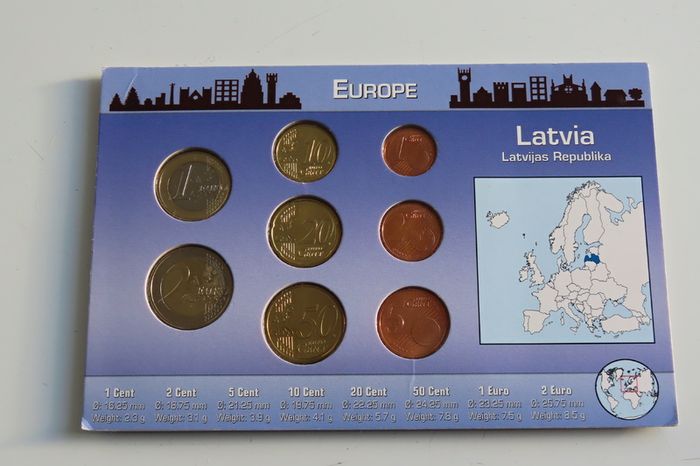 Latvia euro coins set BUNC 2014