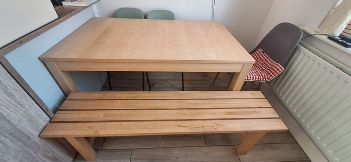 IKEA BJURSTA Extendable Dining Table - Birch Veneer (140x84cm)