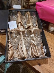 Killarney crystal set of 6 Trinity wine glasses