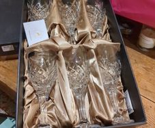 Killarney crystal set of 6 Trinity wine glasses