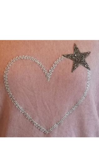 Carla Giannini Angora Wool Jumper Salmon Dusky Pink Heart Star One Size NWT  CAN POST