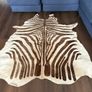 Large Cowhide Rug- Zebra Pattern Image 5