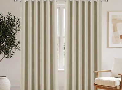 Ivory Cream Black Out Curtains