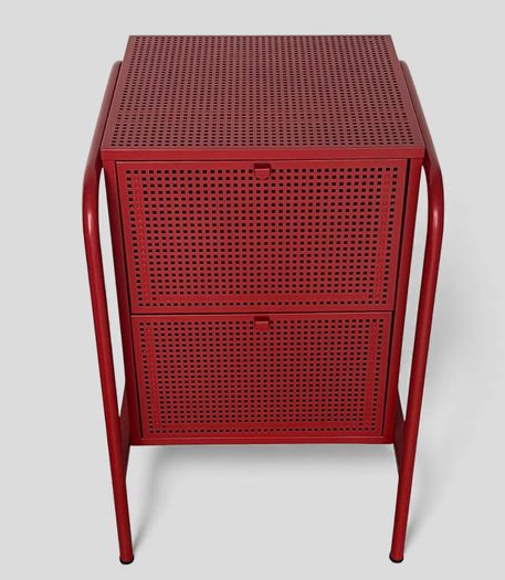 Nikkeby Ikea Red Metal Bedside Locker