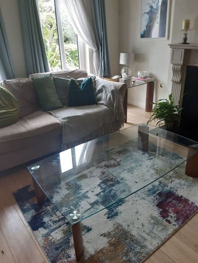 Glass coffee table - can bundle matching side table for 140euro