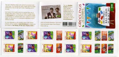 2013 Ireland Stampa Members Souvenir overprinting Greetings Commemorative Stamps Booklet Stampa Mint Never Hinged (MNH)