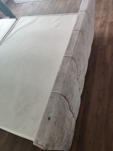 pink plush velvet double bed with mattress