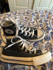 UK 12.5 black converse platform