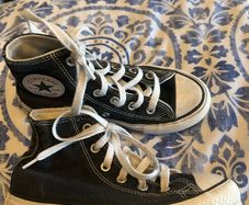 UK 12.5 black converse platform