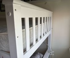 Single bed, white solid wood frame