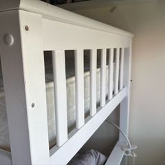 Single bed, white solid wood frame