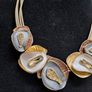 Modern Gold & Neutral Statement Necklace Image 3