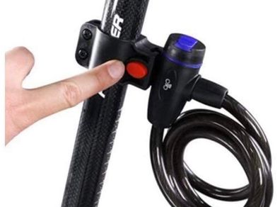 Bike Lock with Key & Bar Bracket holder. Coated. Steel Cable anti-theft Bicycle Lock with 2 Keys Coiling Cable.