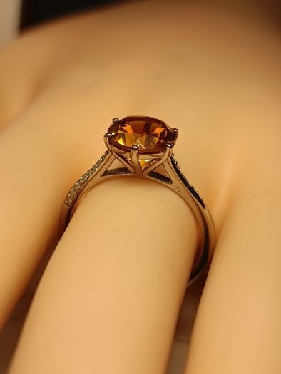 3 carat Natural Brazilian Citrine Solitaire Ring