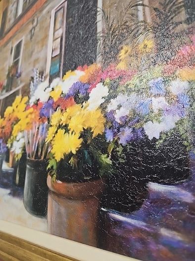Framed 'Flower Shop" by artist Jan McLaughlin