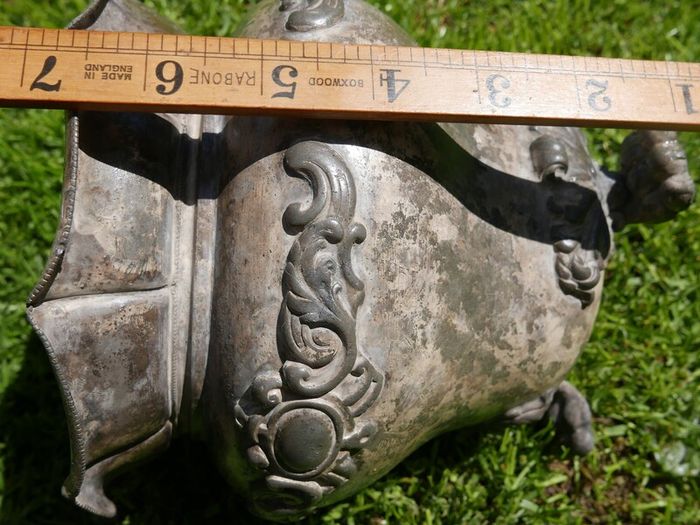 Pretty Victorian Round Metal Planter - Walker and Hall Sheffield
