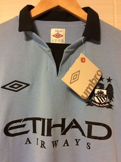 Manchester City Jersey. Season 2012/2013. Official Umbro Mens Home Jersey. Authentic Original From 2012. Not A Modern Day Remake.