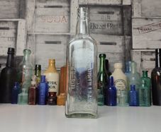 258 - Vintage Clear Glass Cork Distilleries Company Dry Gin Biggest Size Decorative Collectible Bottle