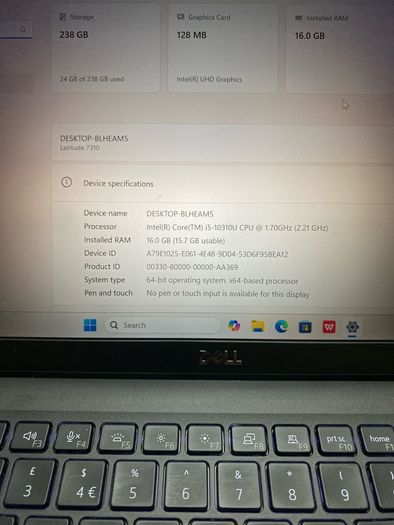 Dell Latitude i5 pro 8/256 windows 11
