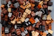 Lego Modified 1 x 2 brick with log profile