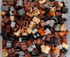 Lego Modified 1 x 2 brick with log profile