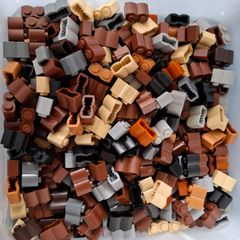 Lego Modified 1 x 2 brick with log profile