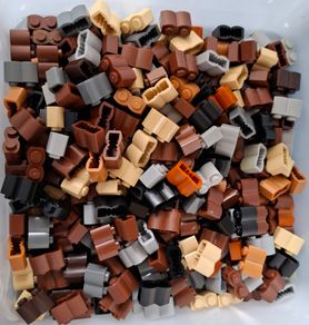 Lego Modified 1 x 2 brick with log profile